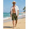 imageCOOFANDY Mens Casual Shorts Cotton Drawstring Elastic Waist Lightweight 9 Chino Golf Shorts Summer Beach ShortsArmy Green