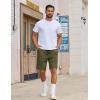 imageCOOFANDY Mens Casual Shorts Cotton Drawstring Elastic Waist Lightweight 9 Chino Golf Shorts Summer Beach ShortsArmy Green