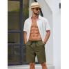 imageCOOFANDY Mens Casual Shorts Cotton Drawstring Elastic Waist Lightweight 9 Chino Golf Shorts Summer Beach ShortsArmy Green