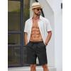 imageCOOFANDY Mens Casual Shorts Cotton Drawstring Elastic Waist Lightweight 9 Chino Golf Shorts Summer Beach ShortsBlack