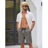 imageCOOFANDY Mens Casual Shorts Cotton Drawstring Elastic Waist Lightweight 9 Chino Golf Shorts Summer Beach ShortsDark Grey