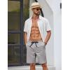 imageCOOFANDY Mens Casual Shorts Cotton Drawstring Elastic Waist Lightweight 9 Chino Golf Shorts Summer Beach ShortsGrey
