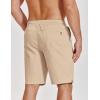 imageCOOFANDY Mens Casual Shorts Cotton Drawstring Elastic Waist Lightweight 9 Chino Golf Shorts Summer Beach ShortsKhaki