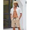 imageCOOFANDY Mens Casual Shorts Cotton Drawstring Elastic Waist Lightweight 9 Chino Golf Shorts Summer Beach ShortsKhaki