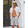 imageCOOFANDY Mens Casual Shorts Cotton Drawstring Elastic Waist Lightweight 9 Chino Golf Shorts Summer Beach ShortsLight Grey