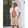 imageCOOFANDY Mens Casual Shorts Cotton Drawstring Elastic Waist Lightweight 9 Chino Golf Shorts Summer Beach ShortsLight Khaki