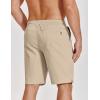 imageCOOFANDY Mens Casual Shorts Cotton Drawstring Elastic Waist Lightweight 9 Chino Golf Shorts Summer Beach ShortsLight Khaki