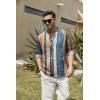 imageCOOFANDY Mens Cotton Linen Henley TShirt Long Sleeve Hippie Casual Beach TShirtsPainting