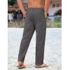 imageCOOFANDY Mens Cotton Linen Pants Casual Drawstring Summer Beach Pants Lightweight Linen Dress TrousersDark Grey
