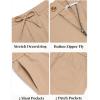 imageCOOFANDY Mens Cotton Linen Pants Casual Drawstring Summer Beach Pants Lightweight Linen Dress TrousersDark Khaki