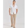 imageCOOFANDY Mens Cotton Linen Pants Casual Drawstring Summer Beach Pants Lightweight Linen Dress TrousersLight Khaki