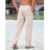 imageCOOFANDY Mens Cotton Linen Pants Casual Drawstring Summer Beach Pants Lightweight Linen Dress TrousersLinen Khaki