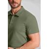imageCOOFANDY Mens Cotton Polo Shirt Short Sleeve Golf Shirts 3 Buttons Casual Work T ShirtsArmy Green