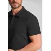 imageCOOFANDY Mens Cotton Polo Shirt Short Sleeve Golf Shirts 3 Buttons Casual Work T ShirtsBlack