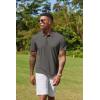 imageCOOFANDY Mens Cotton Polo Shirt Short Sleeve Golf Shirts 3 Buttons Casual Work T ShirtsDark Grey