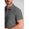 imageCOOFANDY Mens Cotton Polo Shirt Short Sleeve Golf Shirts 3 Buttons Casual Work T ShirtsDark Grey