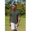 imageCOOFANDY Mens Cotton Polo Shirt Short Sleeve Golf Shirts 3 Buttons Casual Work T ShirtsDeep Green