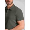 imageCOOFANDY Mens Cotton Polo Shirt Short Sleeve Golf Shirts 3 Buttons Casual Work T ShirtsDeep Green