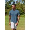 imageCOOFANDY Mens Cotton Polo Shirt Short Sleeve Golf Shirts 3 Buttons Casual Work T ShirtsGrayish Blue
