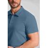 imageCOOFANDY Mens Cotton Polo Shirt Short Sleeve Golf Shirts 3 Buttons Casual Work T ShirtsGrayish Blue