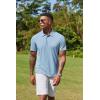imageCOOFANDY Mens Cotton Polo Shirt Short Sleeve Golf Shirts 3 Buttons Casual Work T ShirtsLight Blue