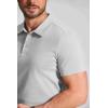 imageCOOFANDY Mens Cotton Polo Shirt Short Sleeve Golf Shirts 3 Buttons Casual Work T ShirtsLight Grey