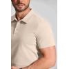 imageCOOFANDY Mens Cotton Polo Shirt Short Sleeve Golf Shirts 3 Buttons Casual Work T ShirtsLight Khaki