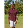 imageCOOFANDY Mens Cotton Polo Shirt Short Sleeve Golf Shirts 3 Buttons Casual Work T ShirtsMaroon