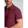 imageCOOFANDY Mens Cotton Polo Shirt Short Sleeve Golf Shirts 3 Buttons Casual Work T ShirtsMaroon
