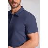 imageCOOFANDY Mens Cotton Polo Shirt Short Sleeve Golf Shirts 3 Buttons Casual Work T ShirtsNavy Blue