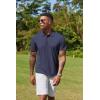 imageCOOFANDY Mens Cotton Polo Shirt Short Sleeve Golf Shirts 3 Buttons Casual Work T ShirtsNavy Blue
