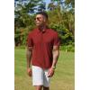 imageCOOFANDY Mens Cotton Polo Shirt Short Sleeve Golf Shirts 3 Buttons Casual Work T ShirtsRed