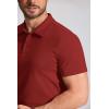 imageCOOFANDY Mens Cotton Polo Shirt Short Sleeve Golf Shirts 3 Buttons Casual Work T ShirtsRed
