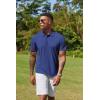imageCOOFANDY Mens Cotton Polo Shirt Short Sleeve Golf Shirts 3 Buttons Casual Work T ShirtsRoyal Azure Blue