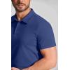 imageCOOFANDY Mens Cotton Polo Shirt Short Sleeve Golf Shirts 3 Buttons Casual Work T ShirtsRoyal Azure Blue