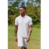 imageCOOFANDY Mens Cotton Polo Shirt Short Sleeve Golf Shirts 3 Buttons Casual Work T ShirtsWhite