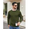 imageCOOFANDY Mens Crewneck Sweater Casual Dress Pullover Sweaters Slim Fit Lightweight Long Sleeve Raglan SweatersArmy Green
