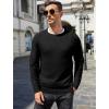 imageCOOFANDY Mens Crewneck Sweater Casual Dress Pullover Sweaters Slim Fit Lightweight Long Sleeve Raglan SweatersBlack