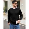imageCOOFANDY Mens Crewneck Sweater Casual Dress Pullover Sweaters Slim Fit Lightweight Long Sleeve Raglan SweatersBlack
