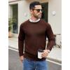 imageCOOFANDY Mens Crewneck Sweater Casual Dress Pullover Sweaters Slim Fit Lightweight Long Sleeve Raglan SweatersBrown