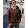 imageCOOFANDY Mens Crewneck Sweater Casual Dress Pullover Sweaters Slim Fit Lightweight Long Sleeve Raglan SweatersBrown