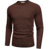 imageCOOFANDY Mens Crewneck Sweater Casual Dress Pullover Sweaters Slim Fit Lightweight Long Sleeve Raglan SweatersBrown