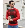 imageCOOFANDY Mens Crewneck Sweater Casual Dress Pullover Sweaters Slim Fit Lightweight Long Sleeve Raglan SweatersChristmas Red  Green