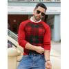 imageCOOFANDY Mens Crewneck Sweater Casual Dress Pullover Sweaters Slim Fit Lightweight Long Sleeve Raglan SweatersChristmas Red  Green
