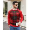 imageCOOFANDY Mens Crewneck Sweater Casual Dress Pullover Sweaters Slim Fit Lightweight Long Sleeve Raglan SweatersChristmas Red  Green