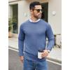 imageCOOFANDY Mens Crewneck Sweater Casual Dress Pullover Sweaters Slim Fit Lightweight Long Sleeve Raglan SweatersDark Blue
