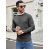 imageCOOFANDY Mens Crewneck Sweater Casual Dress Pullover Sweaters Slim Fit Lightweight Long Sleeve Raglan SweatersDark Grey