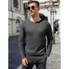 imageCOOFANDY Mens Crewneck Sweater Casual Dress Pullover Sweaters Slim Fit Lightweight Long Sleeve Raglan SweatersDark Grey