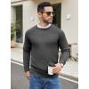 imageCOOFANDY Mens Crewneck Sweater Casual Dress Pullover Sweaters Slim Fit Lightweight Long Sleeve Raglan SweatersDark Grey