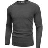 imageCOOFANDY Mens Crewneck Sweater Casual Dress Pullover Sweaters Slim Fit Lightweight Long Sleeve Raglan SweatersDark Grey